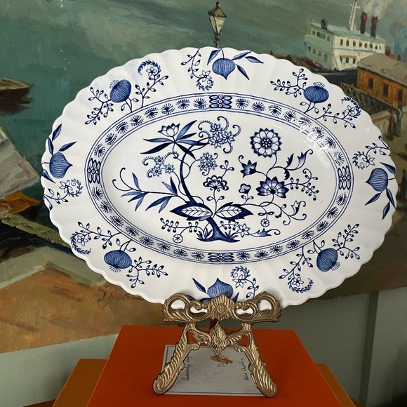 Blue onion blue nordic Staffordshire platter - Picture 1 of 3